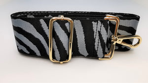 Schulterriemen, Bag Straps (Zebra schwarz-hellblau)